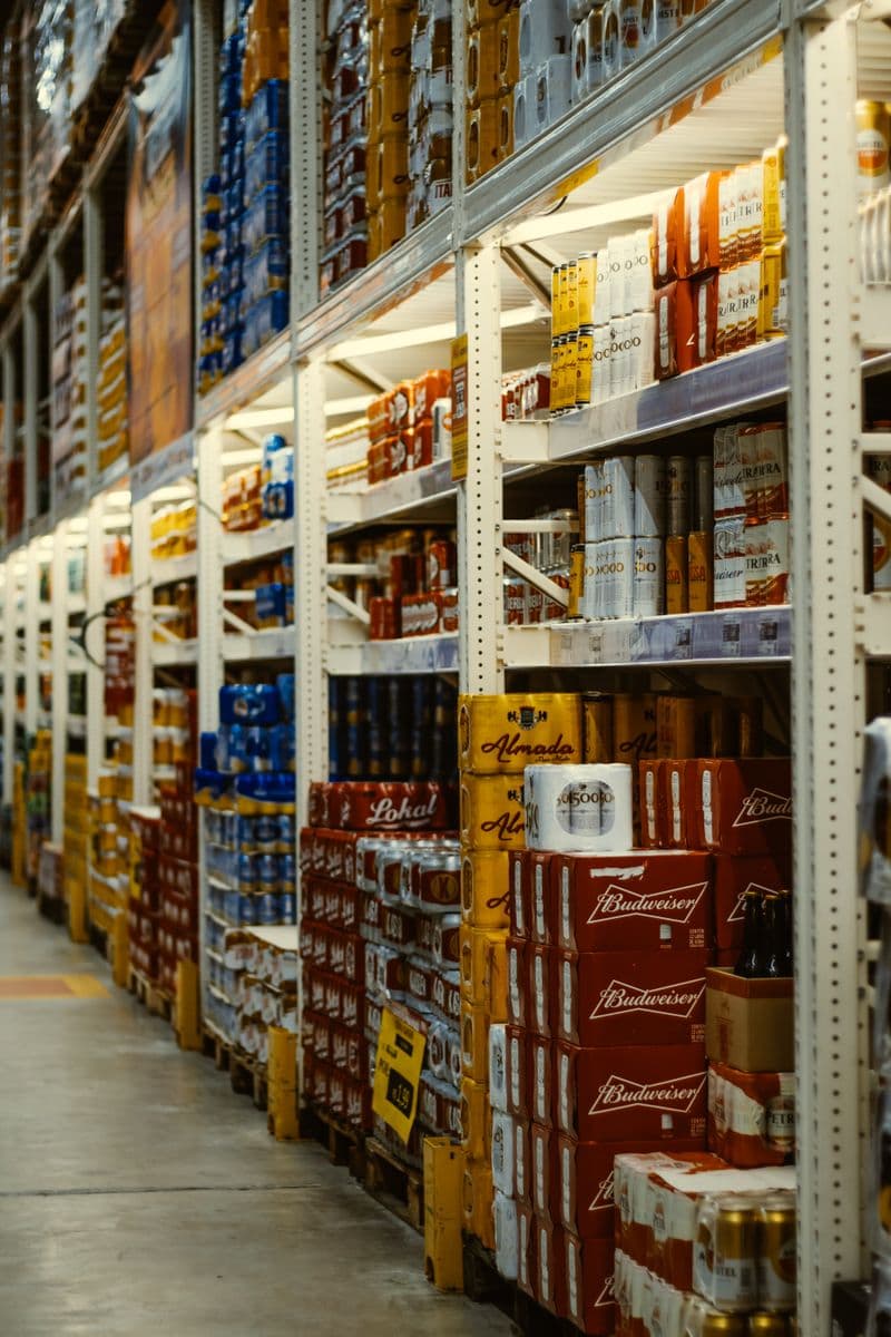 Stocked aisles in a retail store