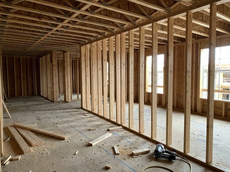Ana's photo of completed framing in the Unit 3 kitchen